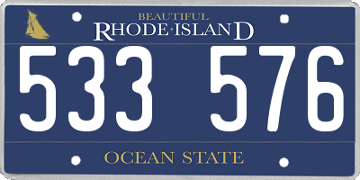 RI license plate 533576