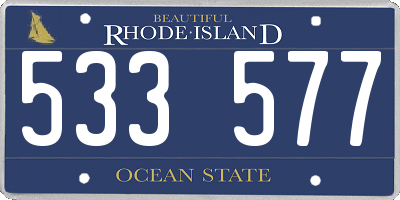 RI license plate 533577