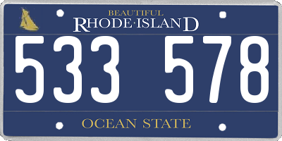 RI license plate 533578
