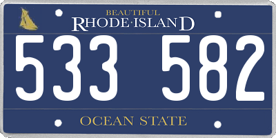 RI license plate 533582