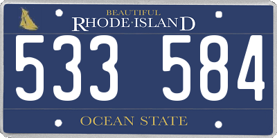RI license plate 533584