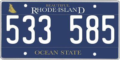 RI license plate 533585
