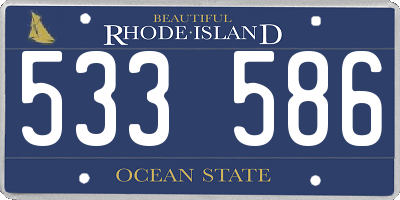 RI license plate 533586