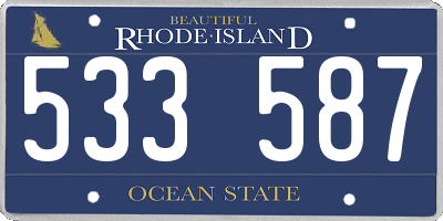 RI license plate 533587