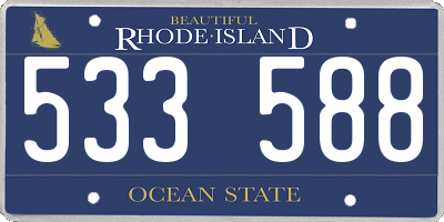 RI license plate 533588