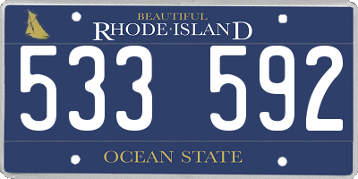RI license plate 533592