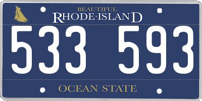 RI license plate 533593