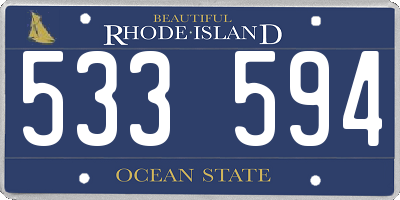 RI license plate 533594