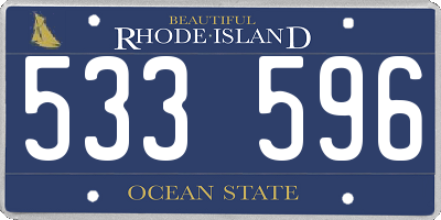 RI license plate 533596