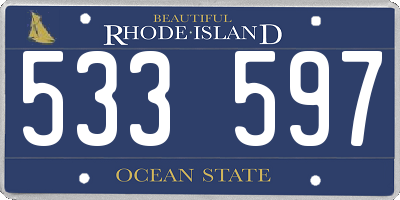 RI license plate 533597