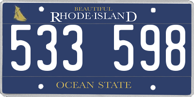 RI license plate 533598
