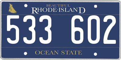 RI license plate 533602