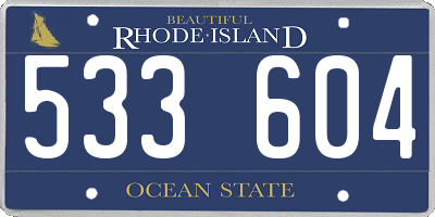RI license plate 533604