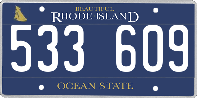RI license plate 533609