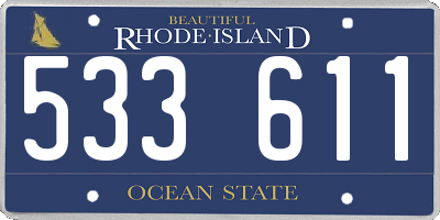 RI license plate 533611