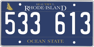 RI license plate 533613
