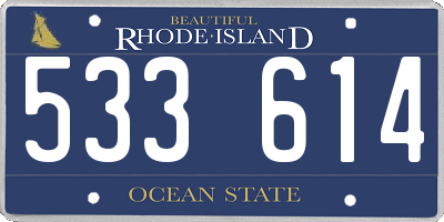 RI license plate 533614