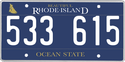 RI license plate 533615