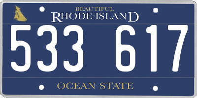 RI license plate 533617