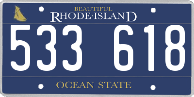 RI license plate 533618
