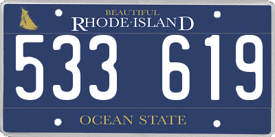 RI license plate 533619
