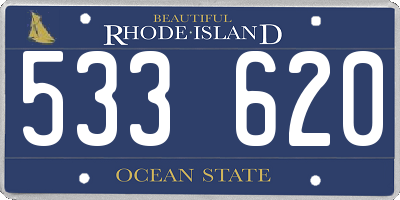 RI license plate 533620