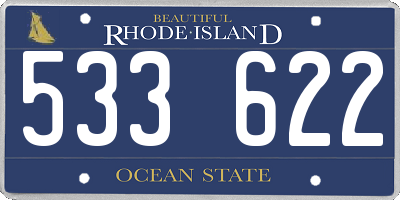RI license plate 533622