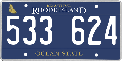 RI license plate 533624