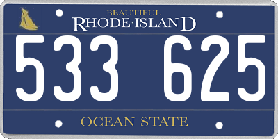 RI license plate 533625