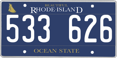 RI license plate 533626