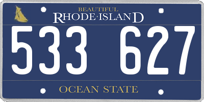 RI license plate 533627