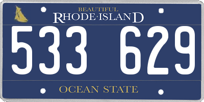 RI license plate 533629