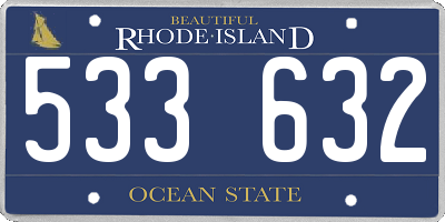 RI license plate 533632