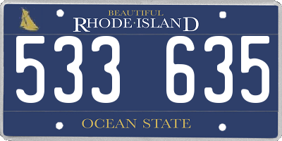 RI license plate 533635