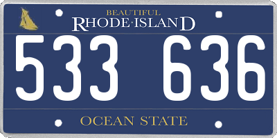 RI license plate 533636