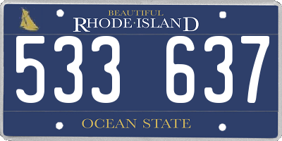 RI license plate 533637