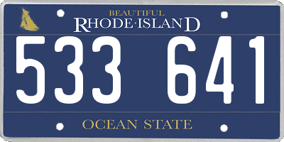 RI license plate 533641