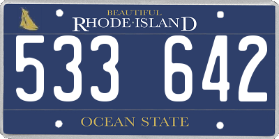 RI license plate 533642