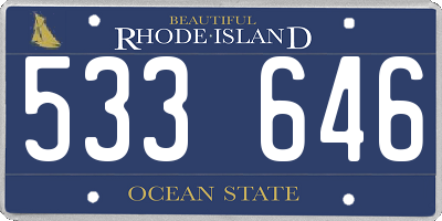 RI license plate 533646