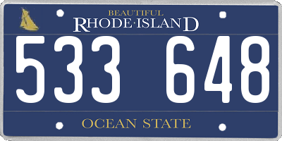 RI license plate 533648
