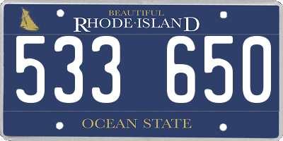 RI license plate 533650