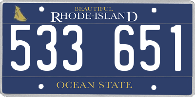 RI license plate 533651