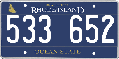 RI license plate 533652
