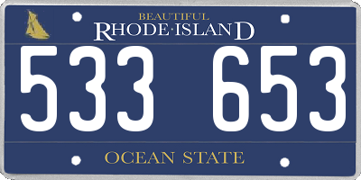 RI license plate 533653
