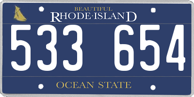 RI license plate 533654