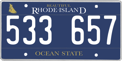 RI license plate 533657