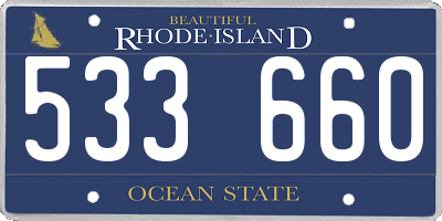 RI license plate 533660