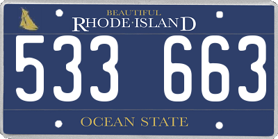 RI license plate 533663