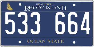 RI license plate 533664