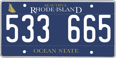 RI license plate 533665